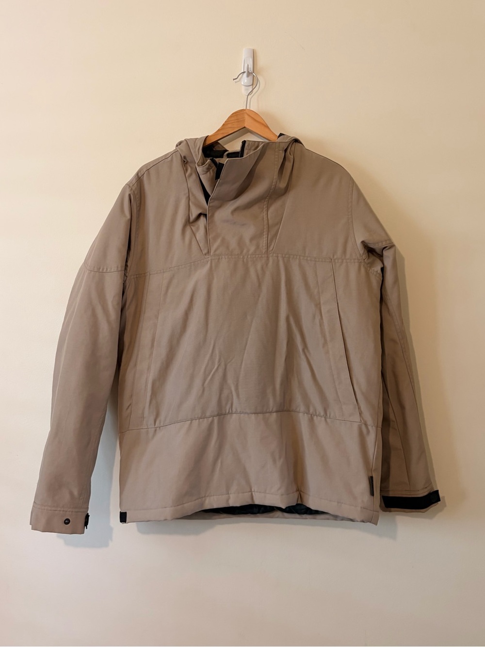Tavik Men's Hooded Rain Pullover in Taupe
